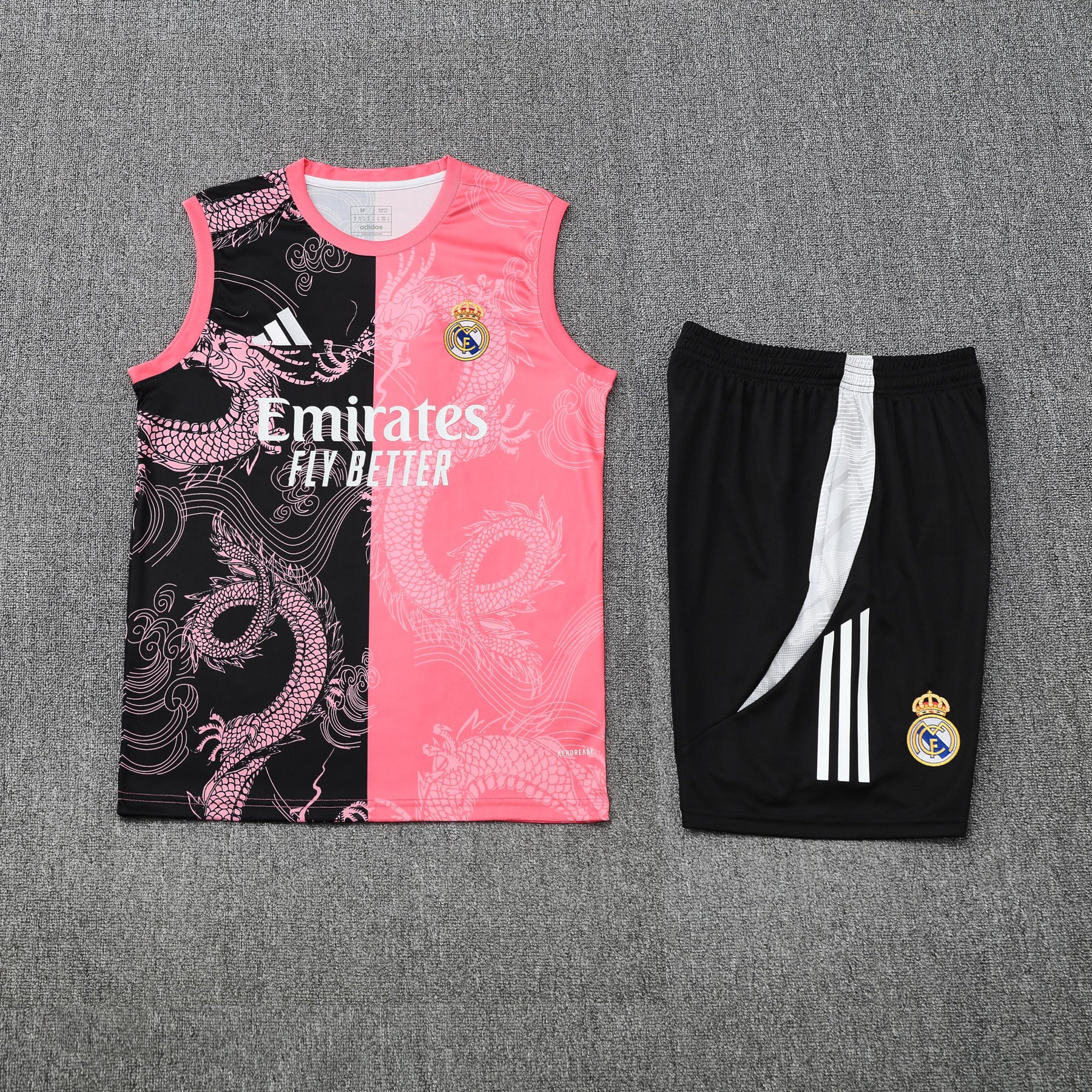 Kit Tank Top + Shorts Real Madrid Black/Pink Training 25/26