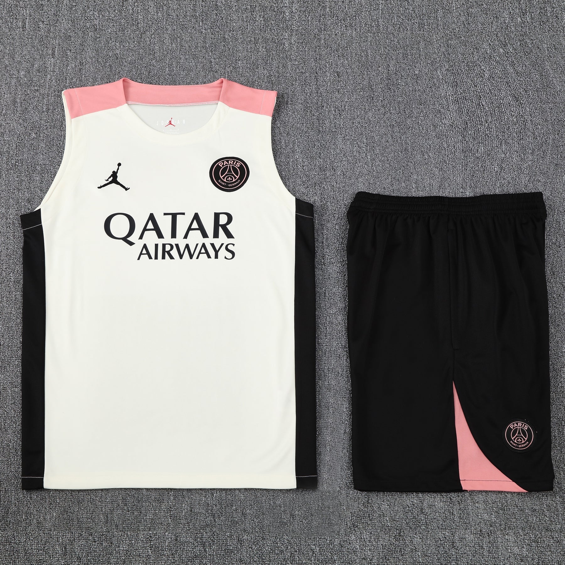 Kit Tank Top + Shorts Paris White/Black/Pink Training 25/26