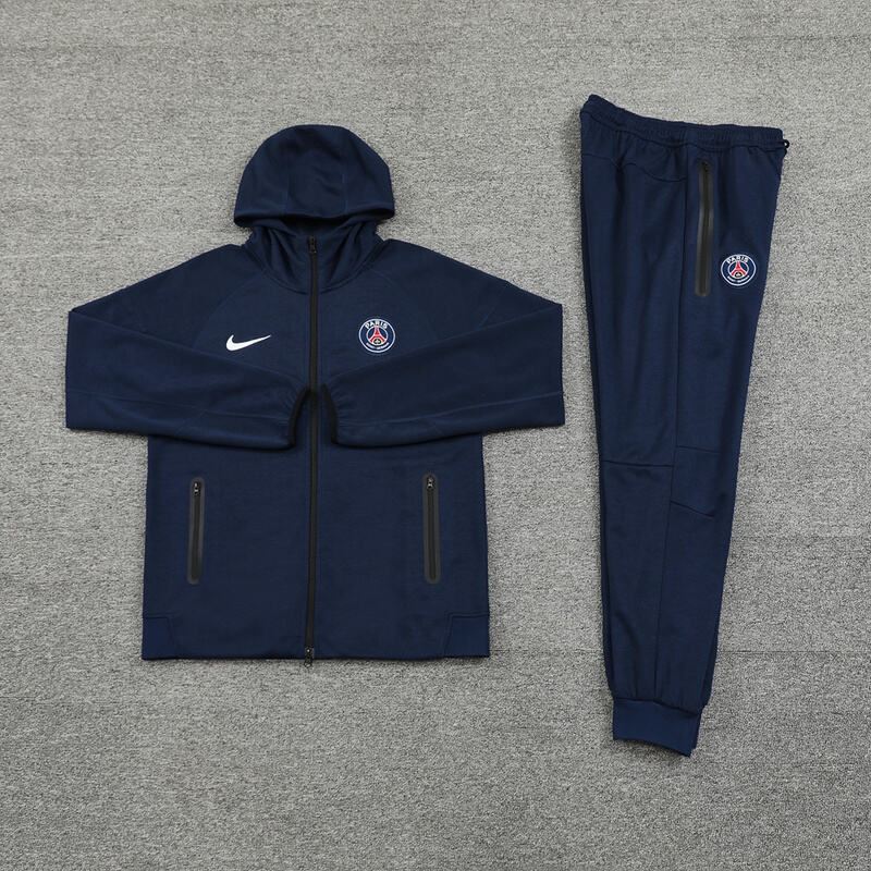 Paris Tech Fleece Hoodie Dark Blue
