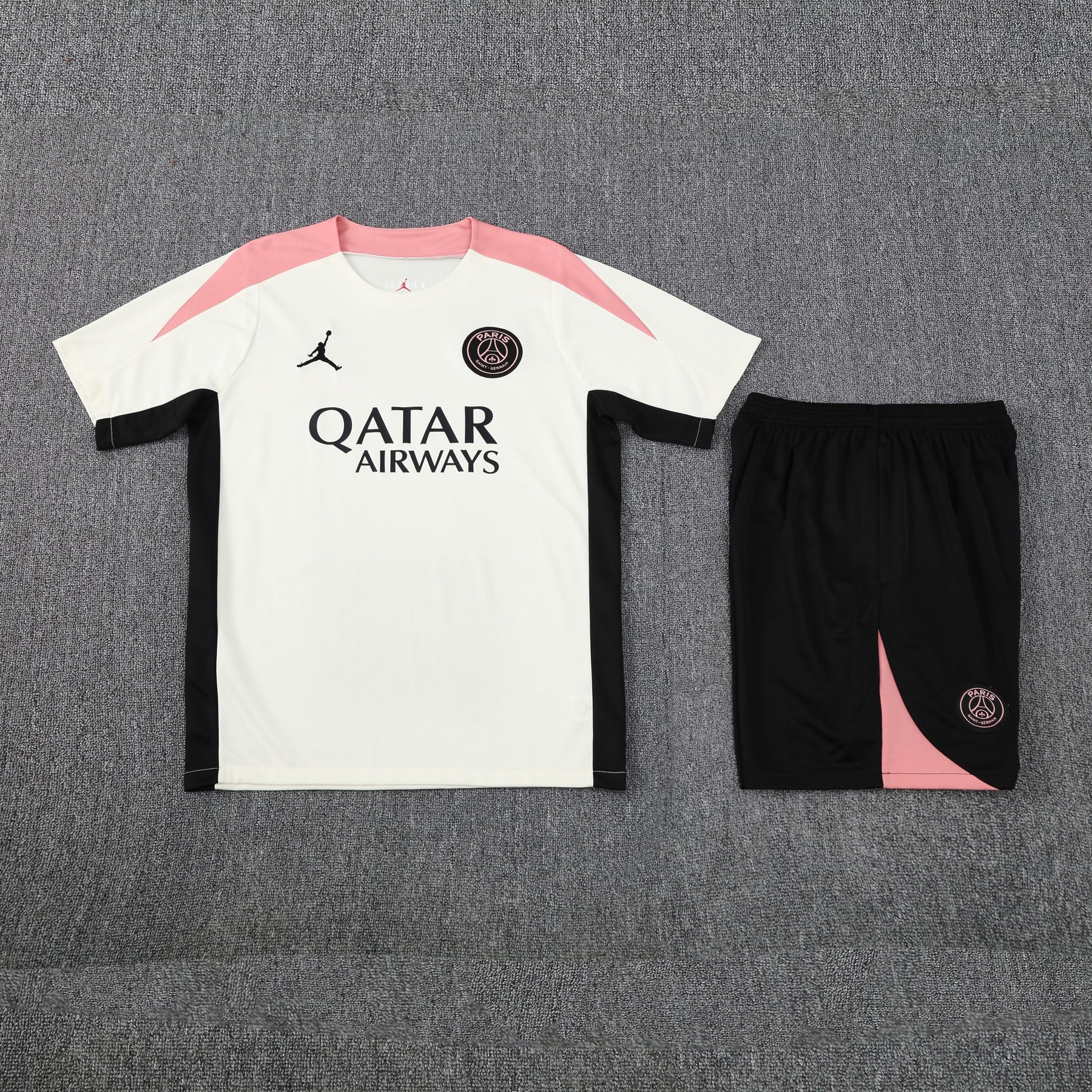 Kit Shirt + Shorts Paris White/Black/Pink Training 25/26