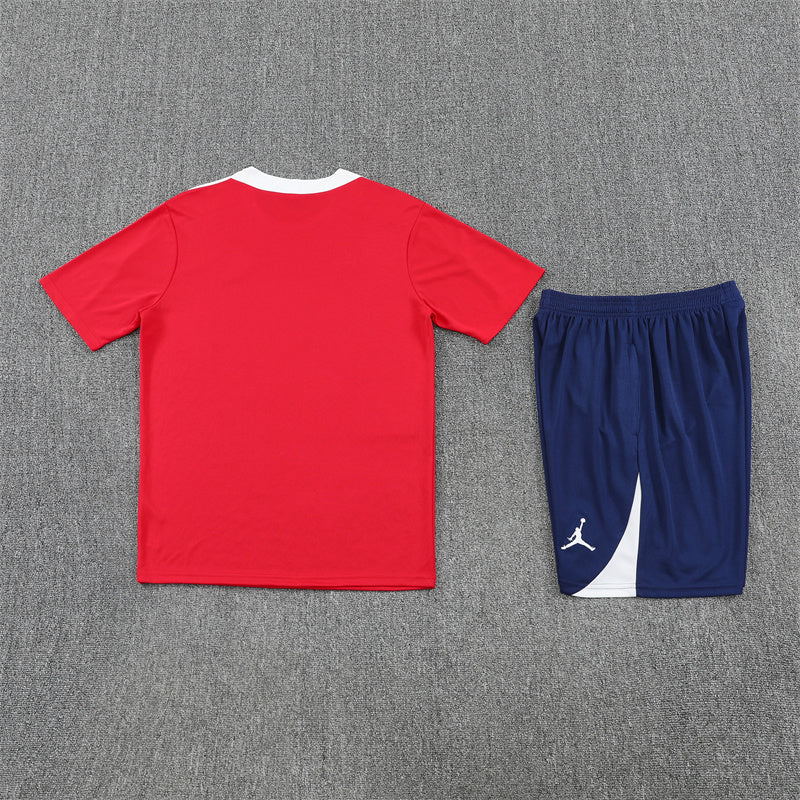 Kit Shirt + Shorts Paris Red/Blue Training 25/26