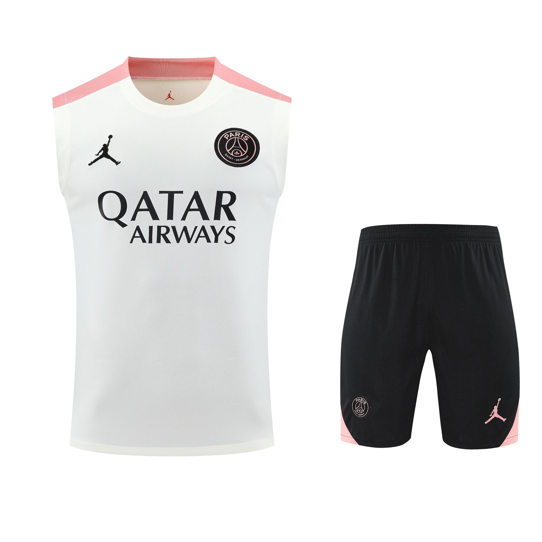 Kit Tank Top + Shorts Paris White/Black/Pink Training 25/26