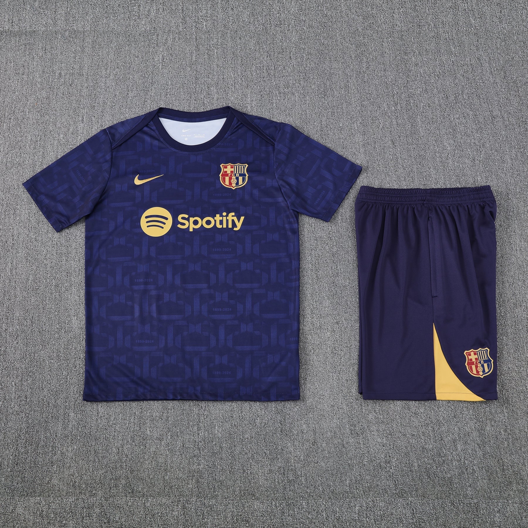 Kit Shirt + Shorts Barcelona Dark Blue/Gold Training 25/26