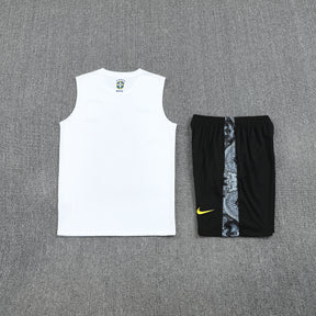 Kit Tank Top + Shorts Brazil Christ the Redeemer White Training 25/26
