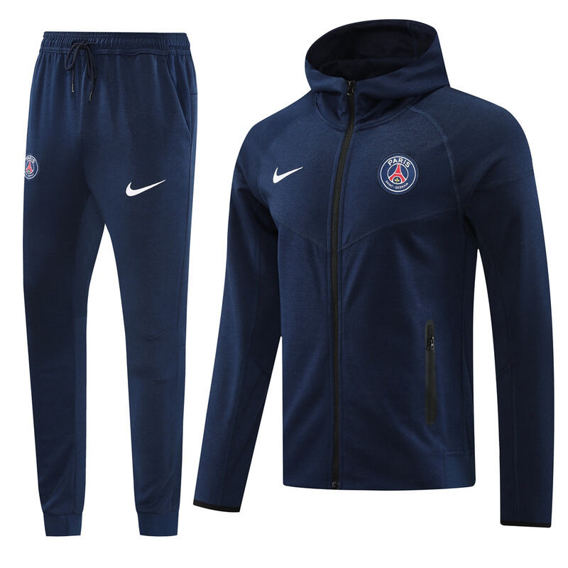 Paris Tech Fleece Hoodie Dark Blue