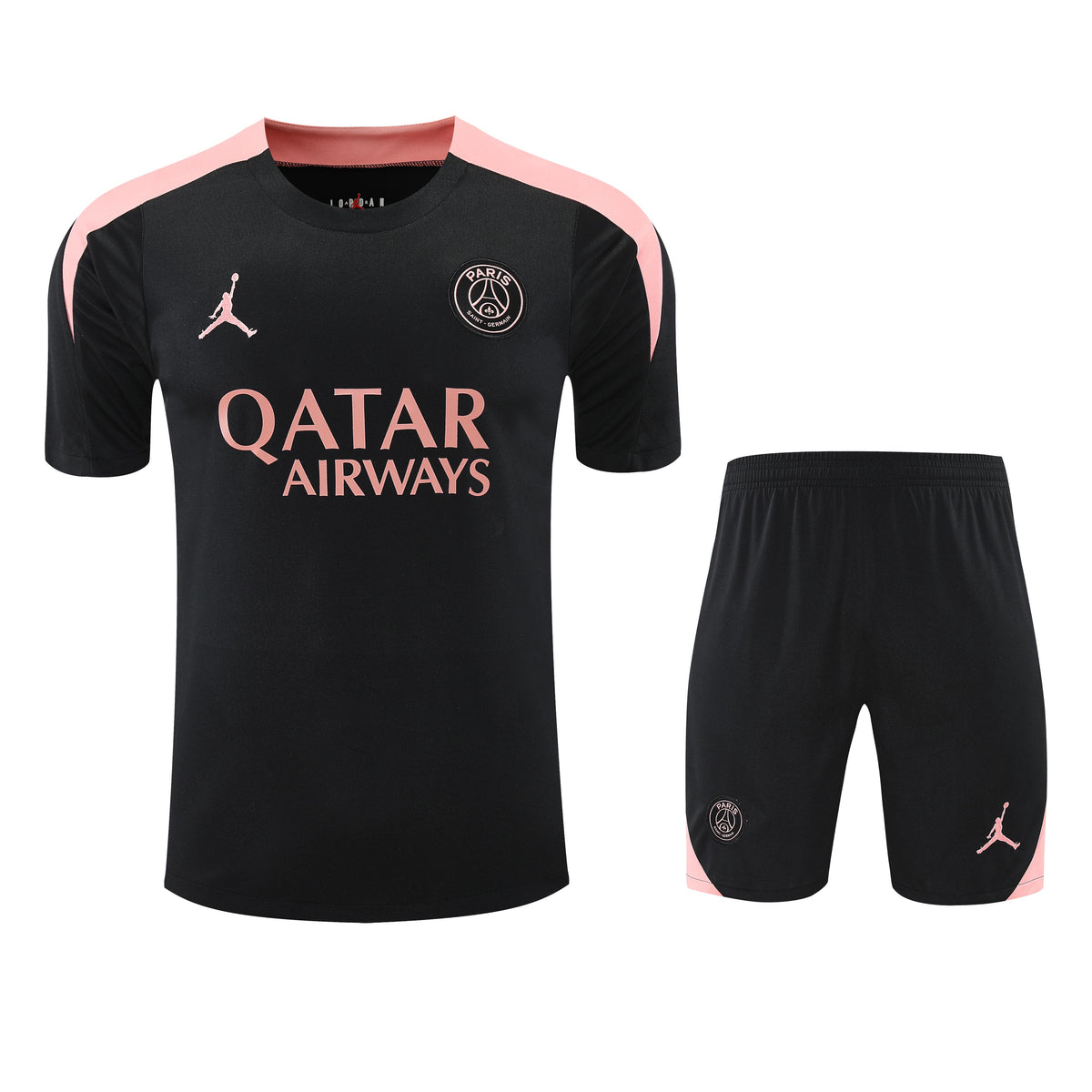 Kit Shirt + Shorts Paris Black/Pink Training 25/26