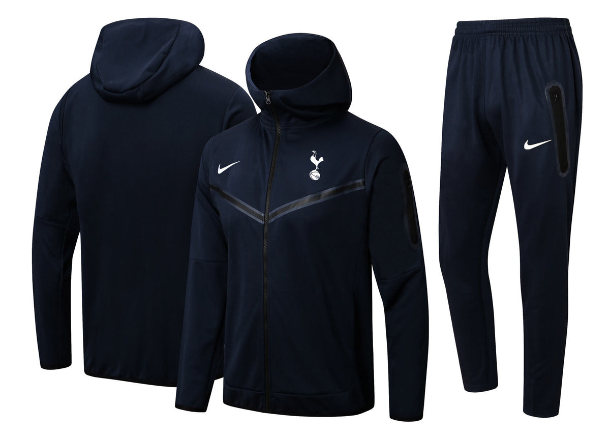 Tottenham Tech Fleece Hoodie Dark Blue