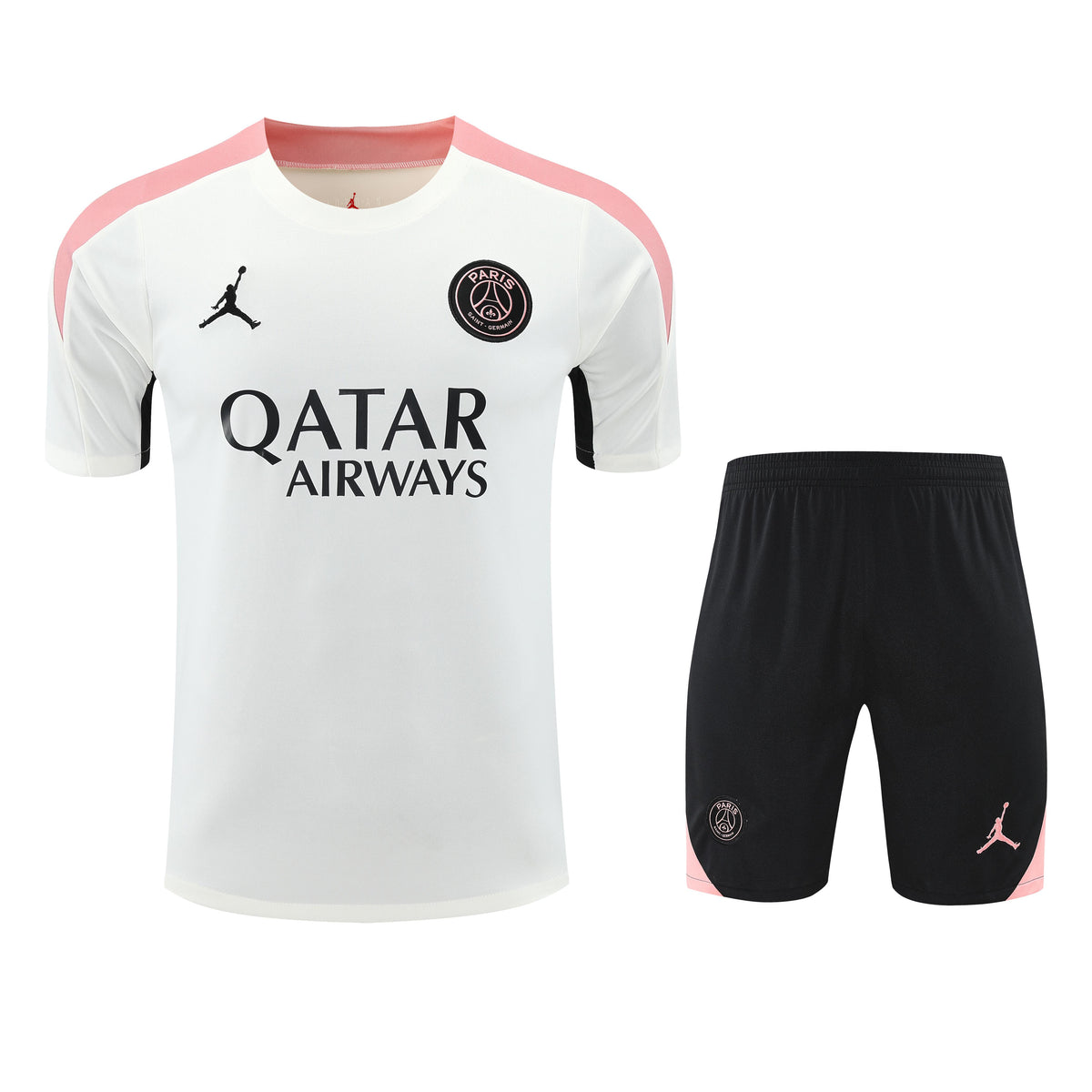Kit Shirt + Shorts Paris White/Black/Pink Training 25/26