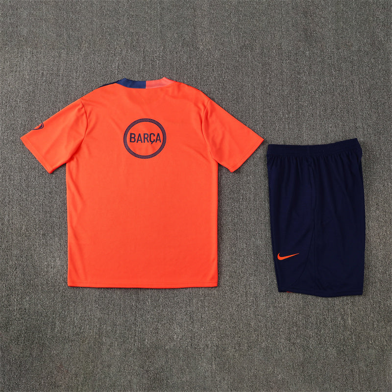 Kit Shirt + Shorts Barcelona Orange/Dark Blue 25/26