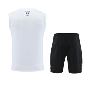 Kit Tank Top + Shorts Brazil Christ the Redeemer White Training 25/26