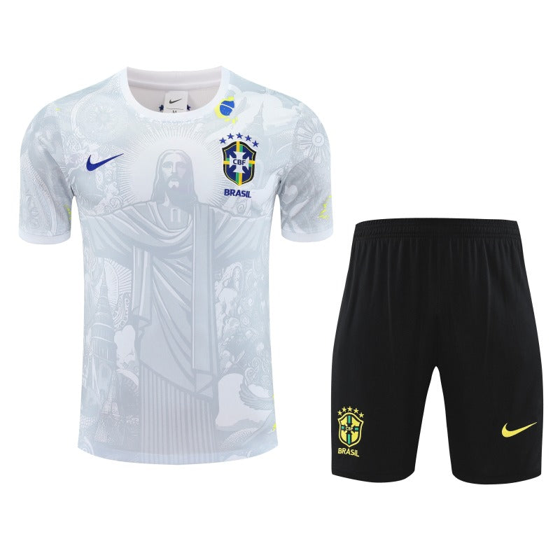 Kit Shirt + Shorts Brazil Christ the Redeemer White Training 25/26