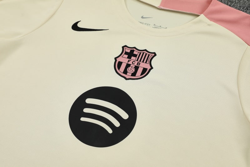 Kit Shirt + Shorts Barcelona Training Beige/Dark Blue 25/26