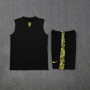 Kit Tank Top + Shorts Brazil Christ the Redeemer Yellow Training 25/26